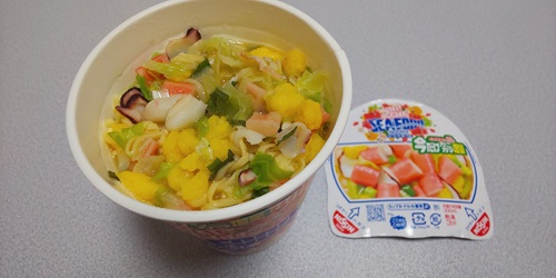 『カップヌードル シーフードヌードル 今だけカニカマ増量』